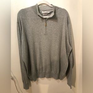 Peter Millar Crown Soft 1/4 Zip Pullover Sweater Cotton Silk Blend Sz XL